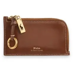 Polo Ralph Lauren für Damen. 427P04988001 Polo ID Leder-Kartenetui mit Reißverschluss braun (OSFA), Lässig