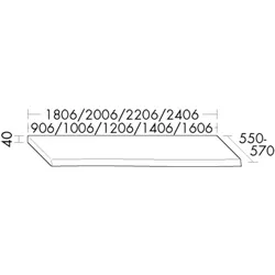 Burgbad Konsolenplatte KPF Massiv 40x1806x550 Eiche Massiv Cacao, WPDR180A0358 WPDR180A0358