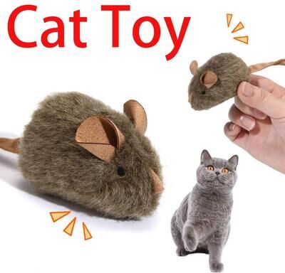 Uplift Essentials Interactive Squeaky Plush Mouse Cat Toy Interactive Squeaky Plush Mouse Cat Toy