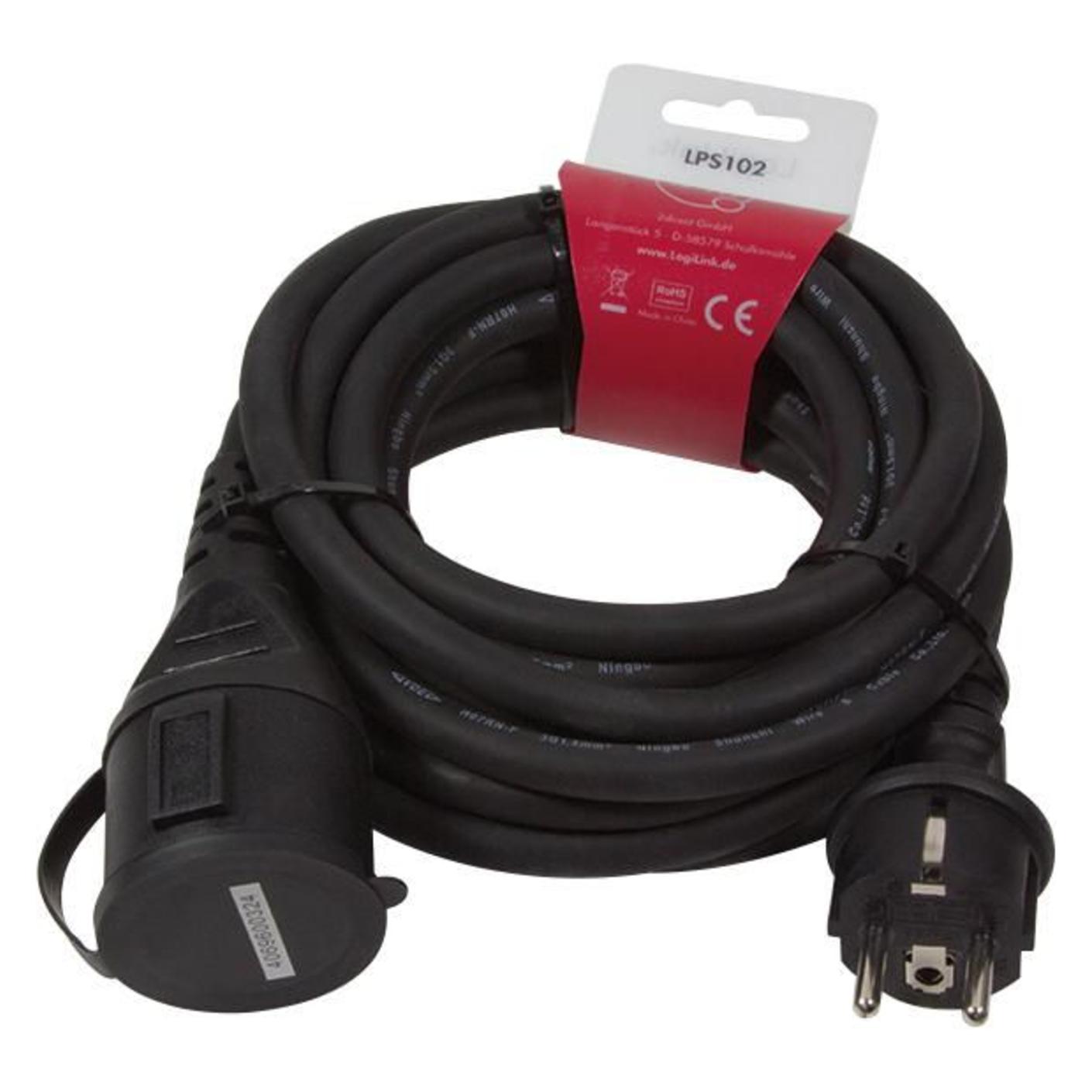 LogiLink Strom-Verlängerungskabel (5 m, CEE 7/3, CEE 7/7) (LPS102)