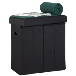 Relaxdays Faltbarer Sitzhocker Schwarz