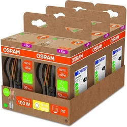 6er Set OSRAM E27 besonders effizientes  LED Leuchtmittel leistungsstark 7,2W wie 100W 3000K warmweißes Licht - beste Energie Effizienz Klasse