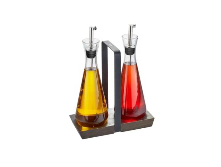 GEFU Essig & Öl-Set X-PLOSION, Akazienholz-Menage, Kristallglas, 250 ml