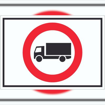 HB-Druck LKW Durchfahrt Verboten Symbol Aufkleber A6 (105x148mm)