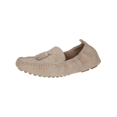Mokassin PETER KAISER "Peter Kaiser Mokassin Veloursleder", Damen, Gr. 37, beige (sand), Veloursleder, Schuhe Mokassin