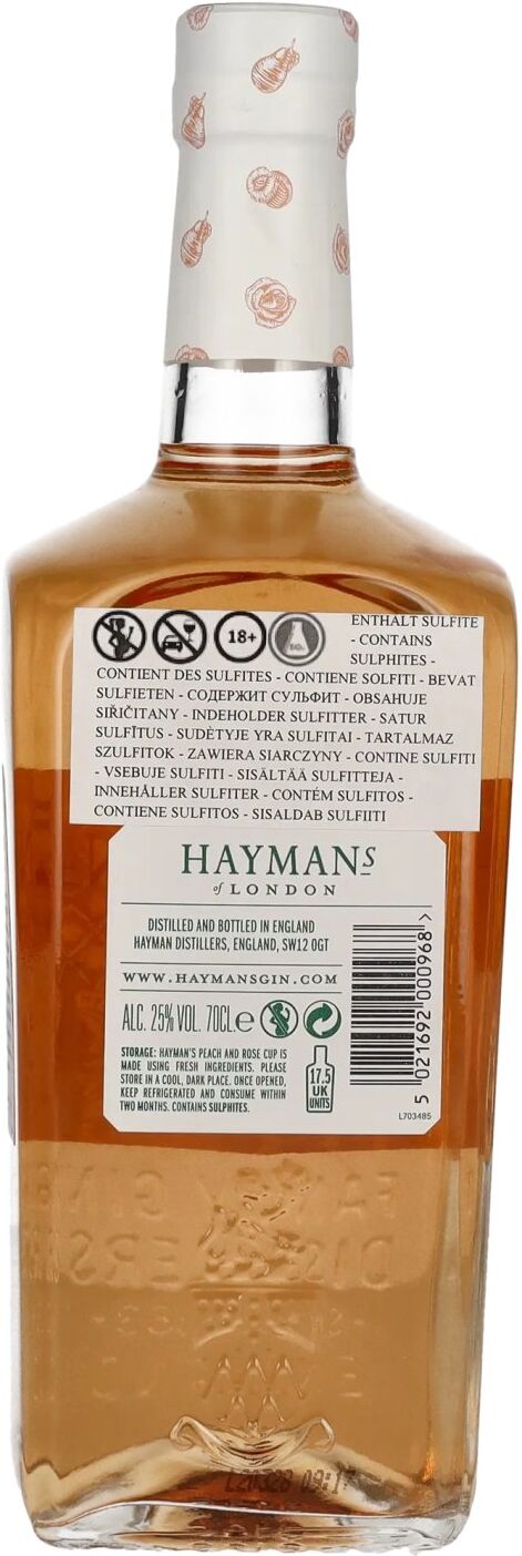 Hayman's of London PEACH & ROSE CUP 25% Vol. 0,7l
