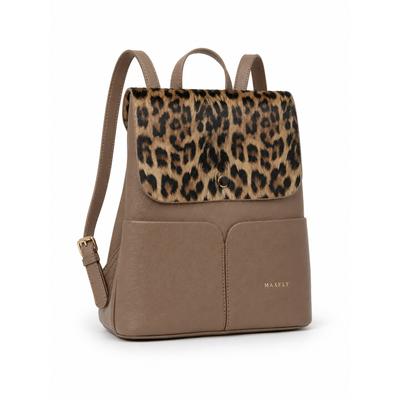 Rucksack "Leo", Damen, Gr. B/H/T: 28cm x 30cm x 11cm, braun (taupe), 100% Polyurethan, COLLEZIONE ALESSANDRO, Rucksäcke Rucksack, mit vielen praktischen Fächern