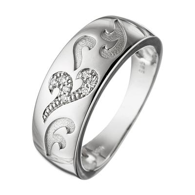 Diamantring JOBO Gr. 50, weiß (weißgold 585), Fingerringe, Damen, 50, SI = kleine Einschlüsse, Diamanten Weißgold 585, Diamanten, Weißgold 585, Diamantring, 585 Weißgold mit 7 Diamanten