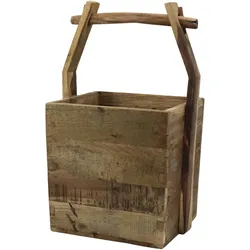 Chic Antique Grimaud Kasten mit Henkel – Rustikale Holzkiste aus Altholz, 35 x 30 x 54 cm - Natur