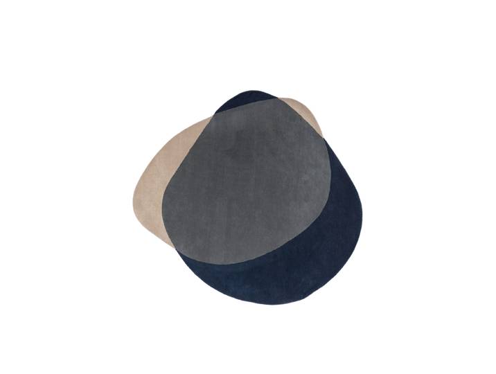 Handgetufteter Designer Wollteppich „Element Arp Blue“, verschiedene Grössen Beige, Blau BRINK & CAMPMAN