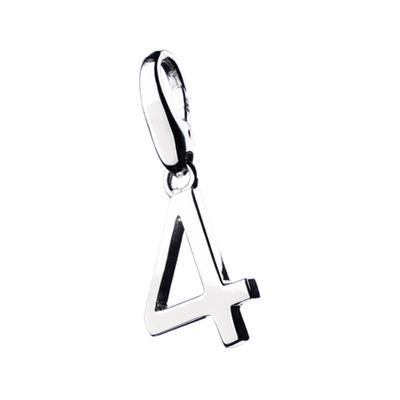 Charm-Einhänger "Zahl 4, Silber 925", silber, GIORGIO MARTELLO MILANO, Charms, Damen