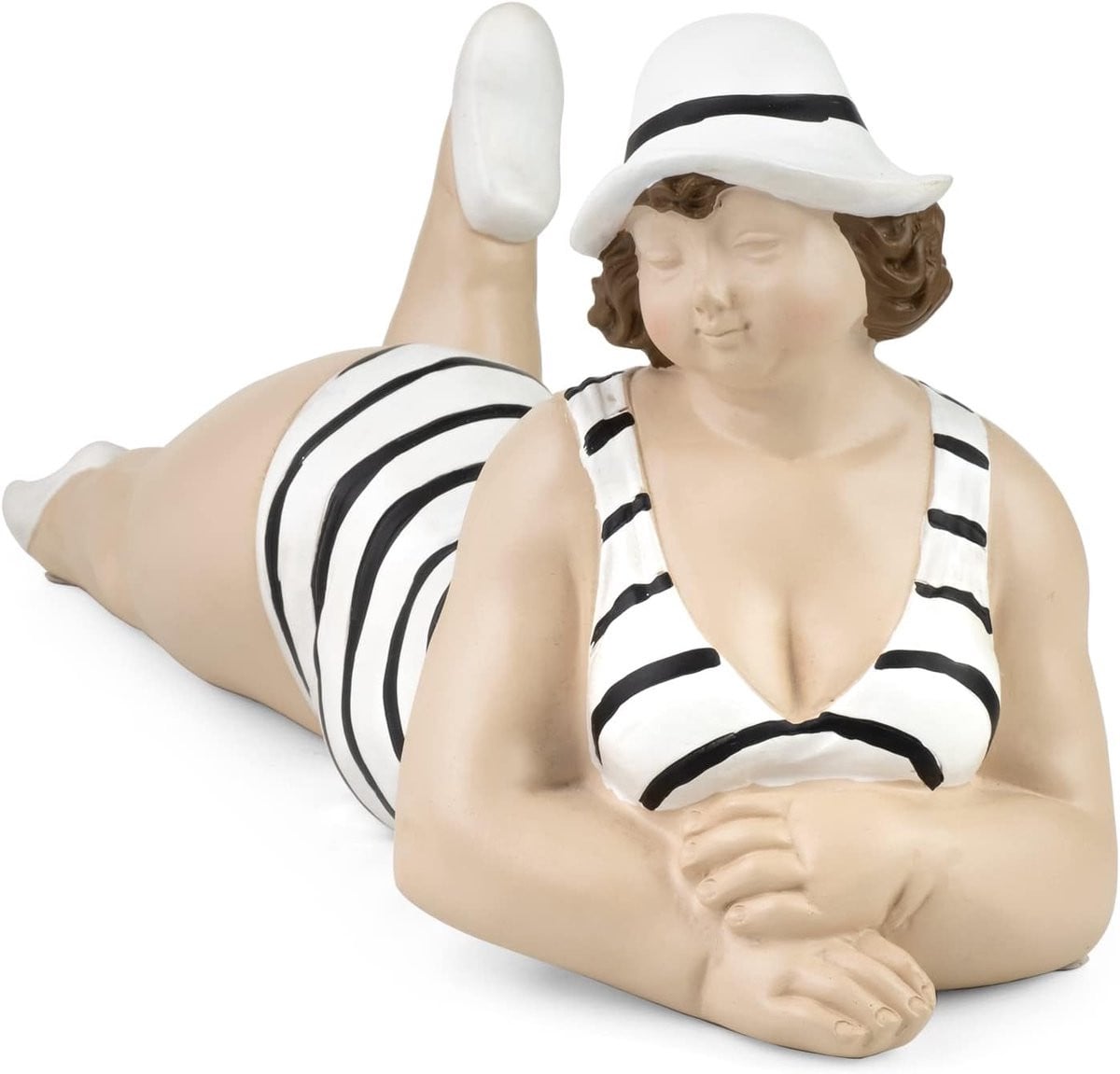 Decoratieve Pin-Up Badende Dame Figuur van Polyresin - Maritieme Wellness Badkamer Decoratie