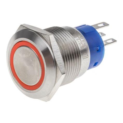 RS PRO 19mm,stainless,DPDT,Ring,mom,Rd,24V (1113768)