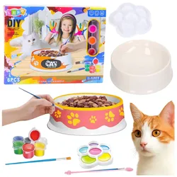 Kreatives Set: Schüssel für Malerfarben und Pinsel, DIY, 6-teilig.