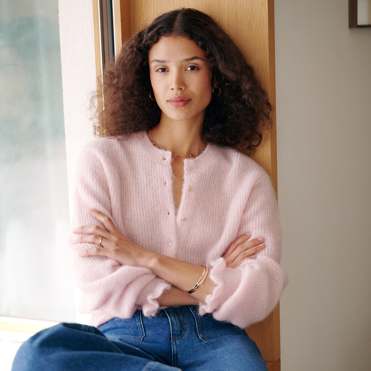 LA REDOUTE COLLECTIONS Cardigan boutonné, alpaga et laine mélangés