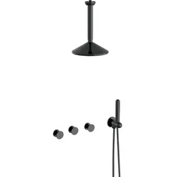 VitrA Liquid Fertigmontageset A4277739 UP-Duschsystem, mit Kopfbrause, schwarz hochglanz
