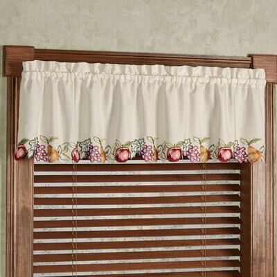 Touch of Class Fruitful Tailored Valance Oatmeal 60 x 14, 60 x 14, Oatmeal
