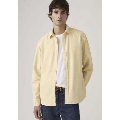 Langarmhemd LEVI'S "AUTHENTIC BUTTON DOWN", Herren, Gr. M, N-Gr, gelb (rutabaga gmt dye), Web, Obermaterial: 100% Baumwolle, Hemden, mit Ton-in-Ton Logostickerei auf der Brust