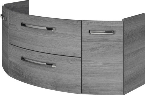Jungborn Waschtischunterschrank VENTITRE BxHxT 116,3 x 49,2 x 46 cm Frontfarbe graphit struktur quer holzdekor