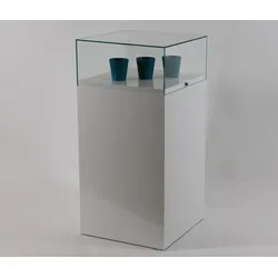 Haubenvitrine quadratisch mit Sockel Dialog 28K
