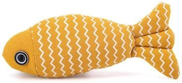 Uplift Essentials Linen Simulation Fish Kicker Interactive Wrestling Toy yellow