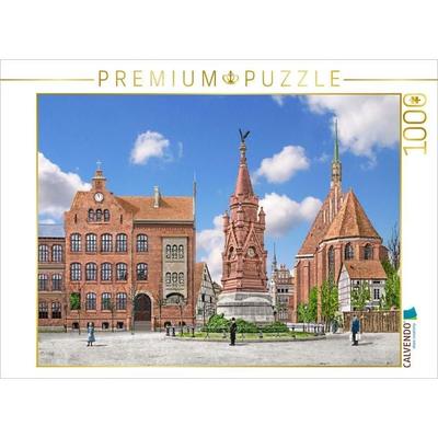 CALVENDO Puzzle Salzwedel - Kriegerdenkmal und Mönchskirche um 1915 | 1000 Teile Lege-Größe 64x48cm Foto-Puzzle für glückliche Stunden