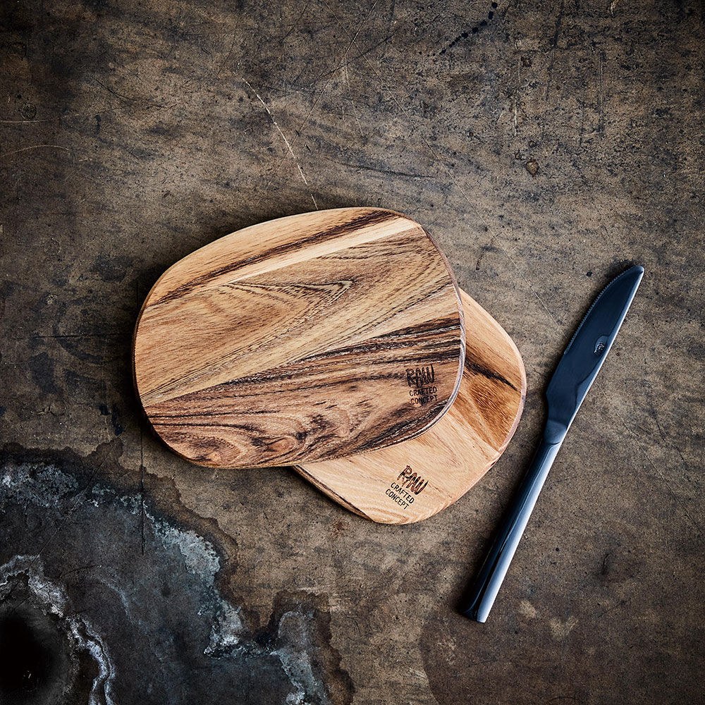 Aida Raw Teak Smørebræt 2-Pak