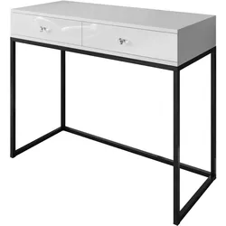 KONSOLE BLANCO LOFT Schwarz / Weiß Hochglanz Kristallgriff