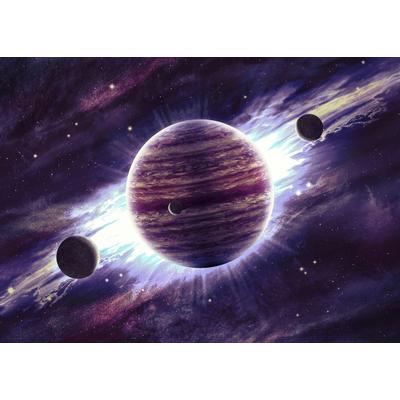 Fototapete PAPERMOON "Planeten", bunt, B:3,5m L:2,6m, Vlies, Tapeten