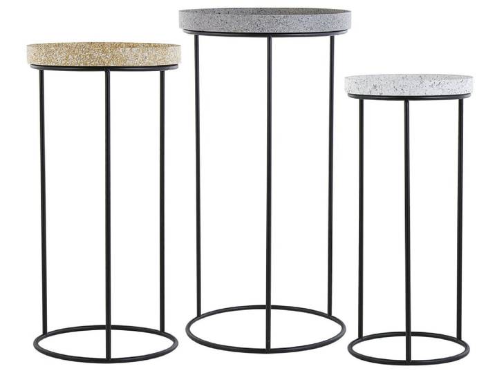 Lot de 3 tables d'appoint noir