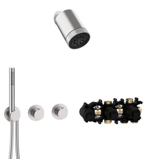 Herzbach MODUL7 Thermostat-Set T-SP3 SPOT Multi Edelstahl