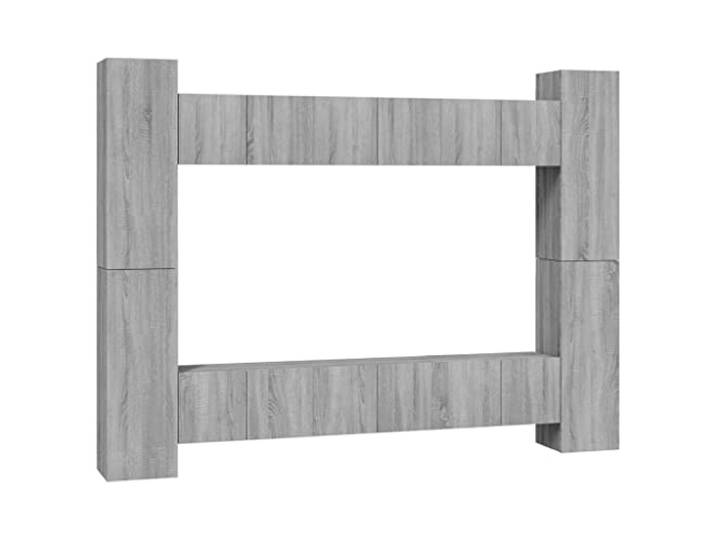 GKHPYURE TV-Möbel-Set, 10-teilig, Sonoma-Grau Mehrschichtholz, 6 Einheiten 60 x 30 x 30 cm, 4 Einheiten 30,5 x 30 x 90 cm, Wanddesign, viel Stauraum