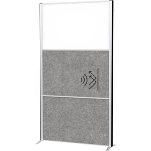 Maul Maul Stellwand  connecto 9603095, 2x Akustikvlies, 1x Whiteboard, dunkelgrau/weiß, 100 x 182 cm
