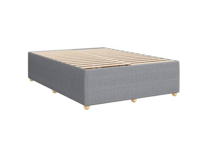 KTHLBRH Bettgestell hellgrau 140 x 190 cm Stoff Lattenrost, Füße aus Massivholz, weiches Polyester, für Schlafzimmer