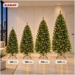 Karat, Weihnachtsbaum, Künstlicher Weihnachtsbaum mit LED-Beleuchtung Evergreen (210 cm)