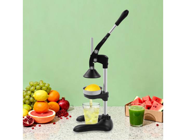 Presse-agrumes manuel en acier inoxydable, presse à double tête pour Fruits citron Orange, extracteur de jus efficace et facile à nettoyer avec Base Stable