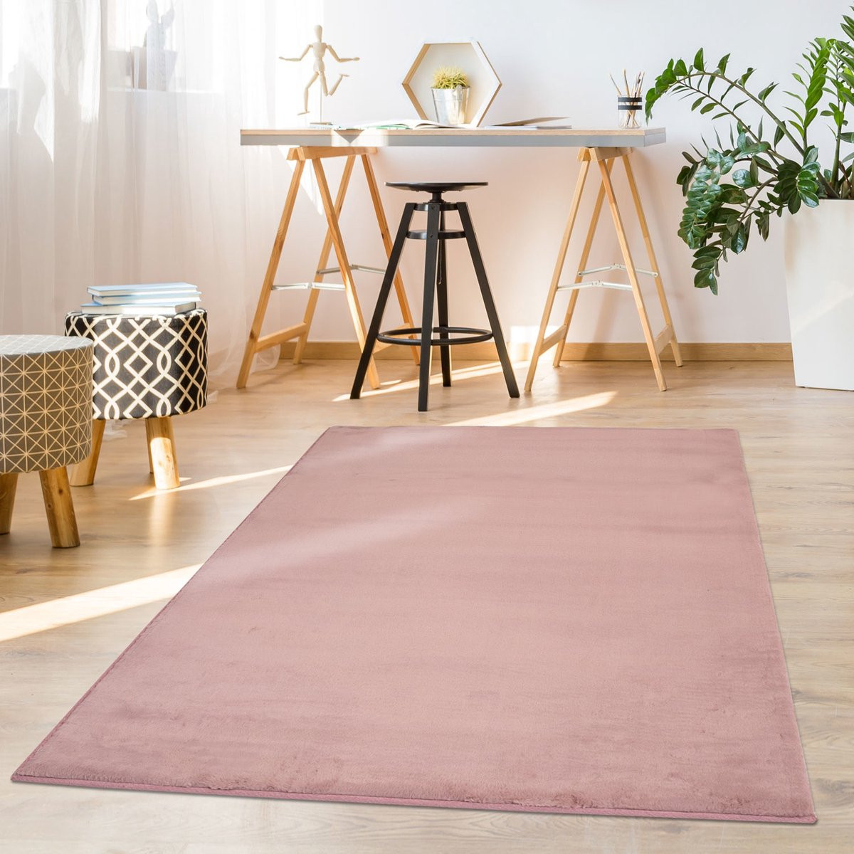 Paradise Soft Fluffy Hoogpolig Vloerkleed Roze 160 x 230 cm