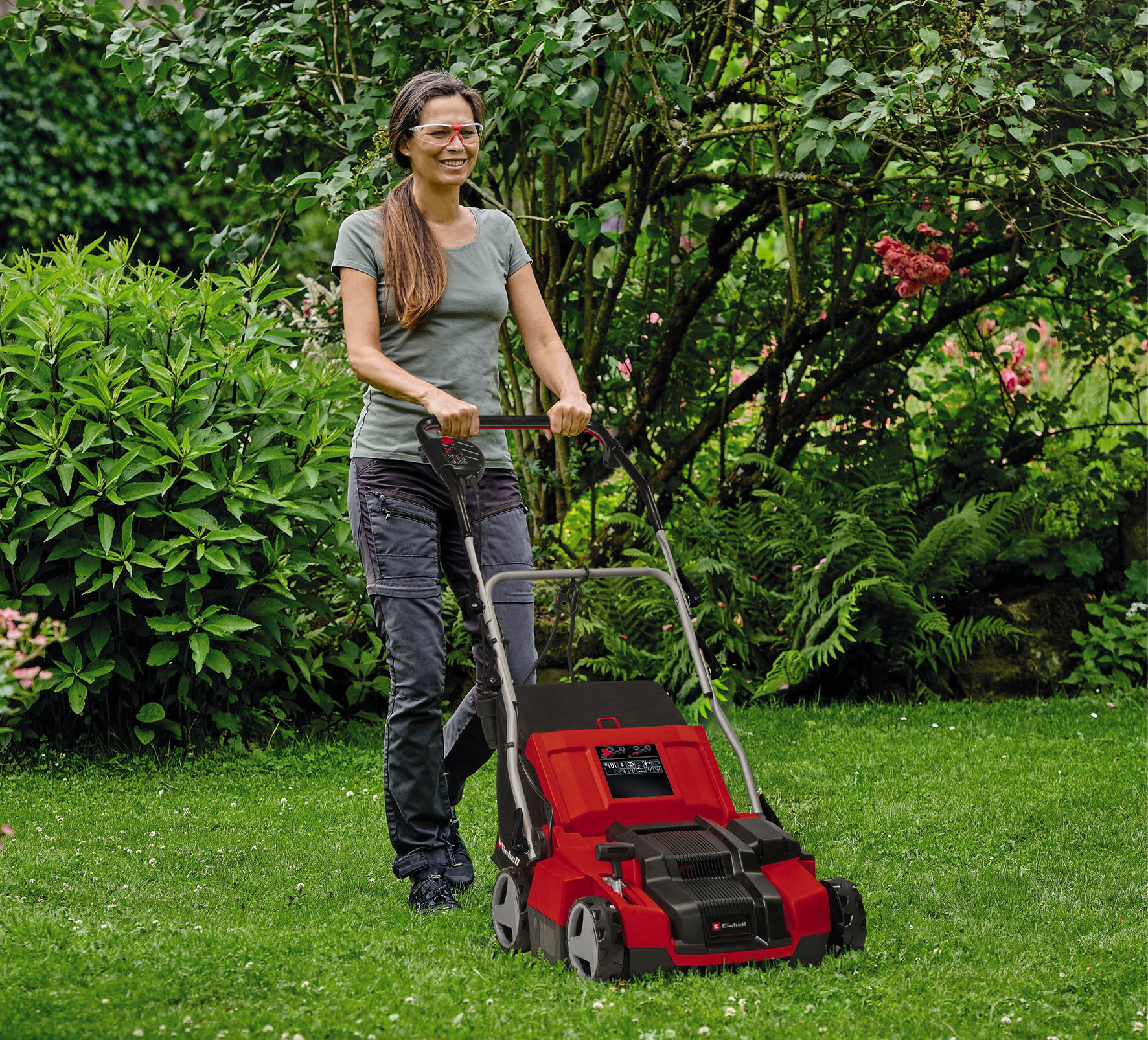 Elektro-Vertikutierer / Lüfter EINHELL "GE-SA 1435/1", rot (weiß, neutral), B:52,3cm H:105,5cm T:104,5cm, Vertikutierer, Elektro-Vertikutierer / Lüfter