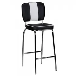KADIMA DESIGN Barstuhl American Diner 50er Jahre Retro Schwarz