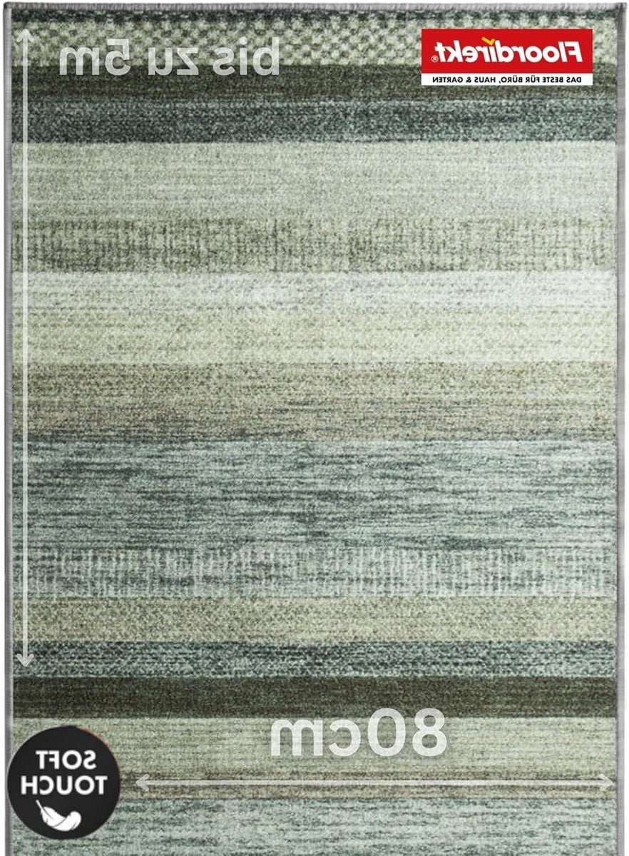 Modern Abstract Vloerkleed Runner voor Keuken of Hal, Grijs Antraciet, Polypropyleen, Breedte: 80 cm