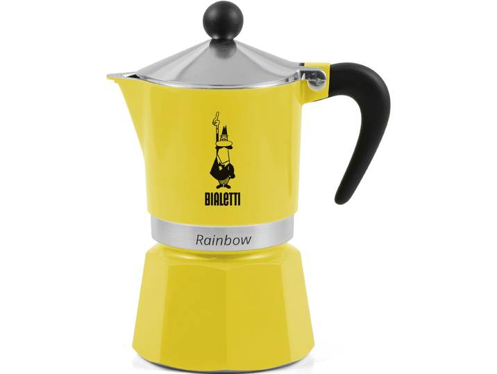Espressokocher BIALETTI Rainbow , gelb (aluminiumfarben, gelb), 0,27 l, 6, Kaffeemaschinen, Espressokocher, Aluminium