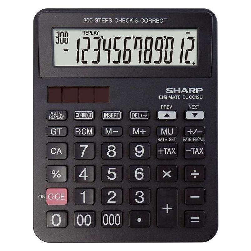 Sharp EL-CC12D Taschenrechner schwarz (SH-ELCC12D)