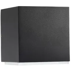 CMD Creative Metalldesign Outdoor LED Wandleuchte, IP54, Down, eckig, 12cm, 12W 3000K 796lm, Aluminium anthrazit / Kristallglas CMD-9030