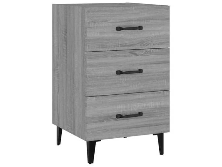GHVBNMF Nachttisch mit 3 Schubladen Grau Sonoma 40x40x66 cm Drei praktische Schubladen bieten ordentlichen Stauraum im Schlafzimmer. Pflegeleichte Oberfläche aus robustem Holzwerkstoff.
