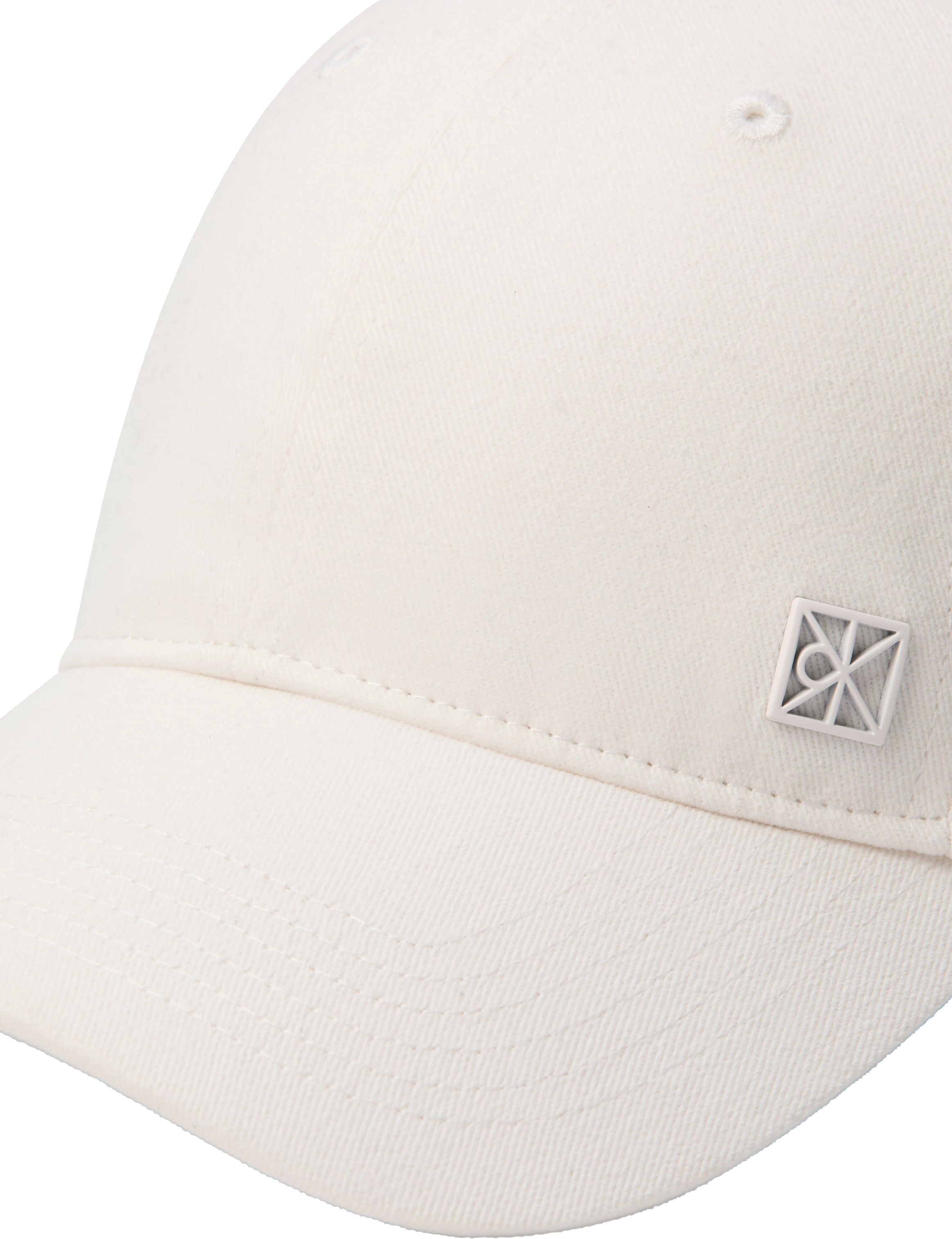 Baseball Cap CALVIN KLEIN JEANS, Damen, weiß (weiß alyssum), Web, Baumwolle, Caps Baseball Cap, in der Weite verstellbar