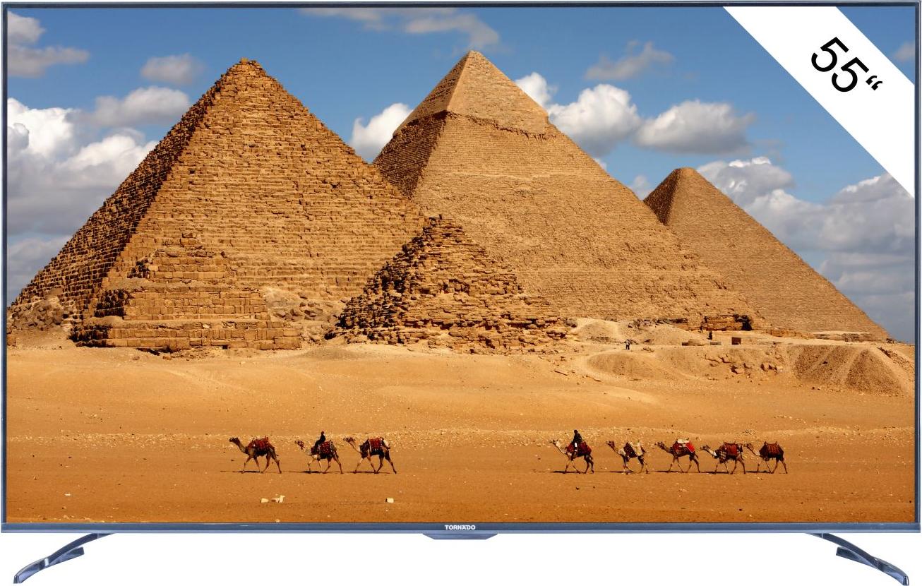 TORNADO Frameless 55 Inch 4K - Google Smart TV, 139,7 cm (55"), 3840 x 2160 Pixel, DLED, Smart-TV, WLAN, Schwarz