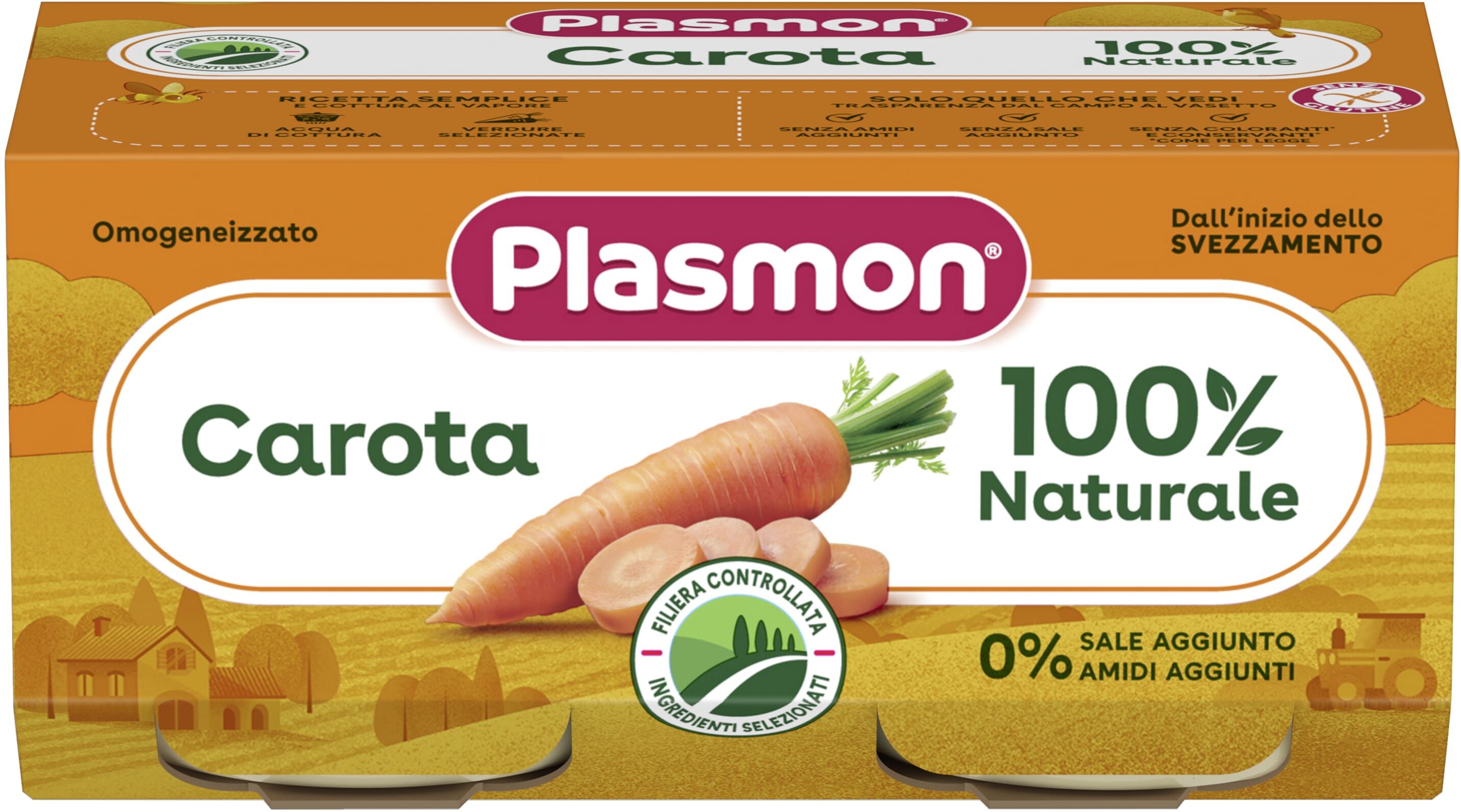 Plasmon Omogeneizzato Carote 2 Vasetti 80 g