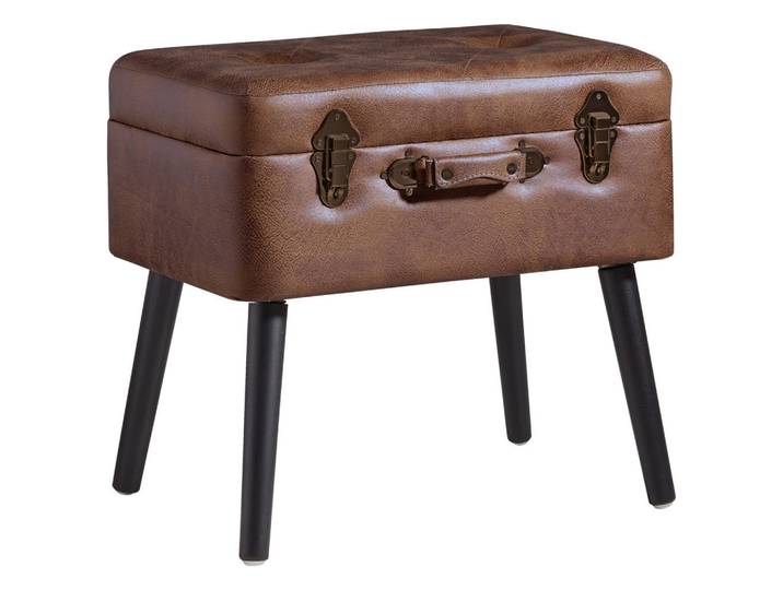 Xora Hocker, Braun, Textil, rechteckig, 50x45x35 cm, Stauraum, Wohnzimmer, Sessel, Hocker, Sitzhocker