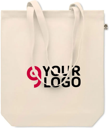 RASSA+ Shopper in Cotone Bio 38x42cm, Manici Lunghi, Certificata Personalizzate o neutre