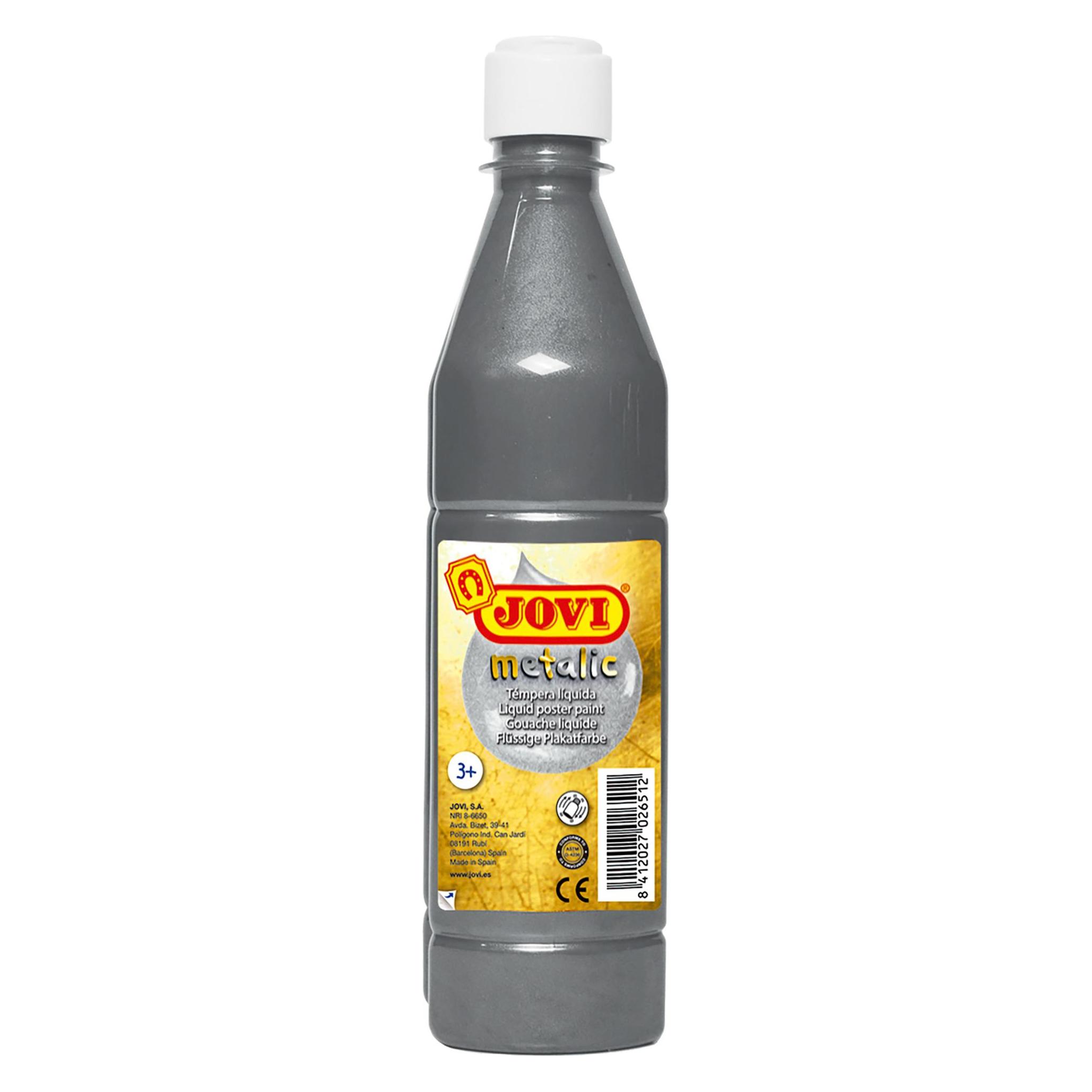 Jovi Flüssige Temperafarbe 500ml Flasche, silber (500 ml) (50637-JV)